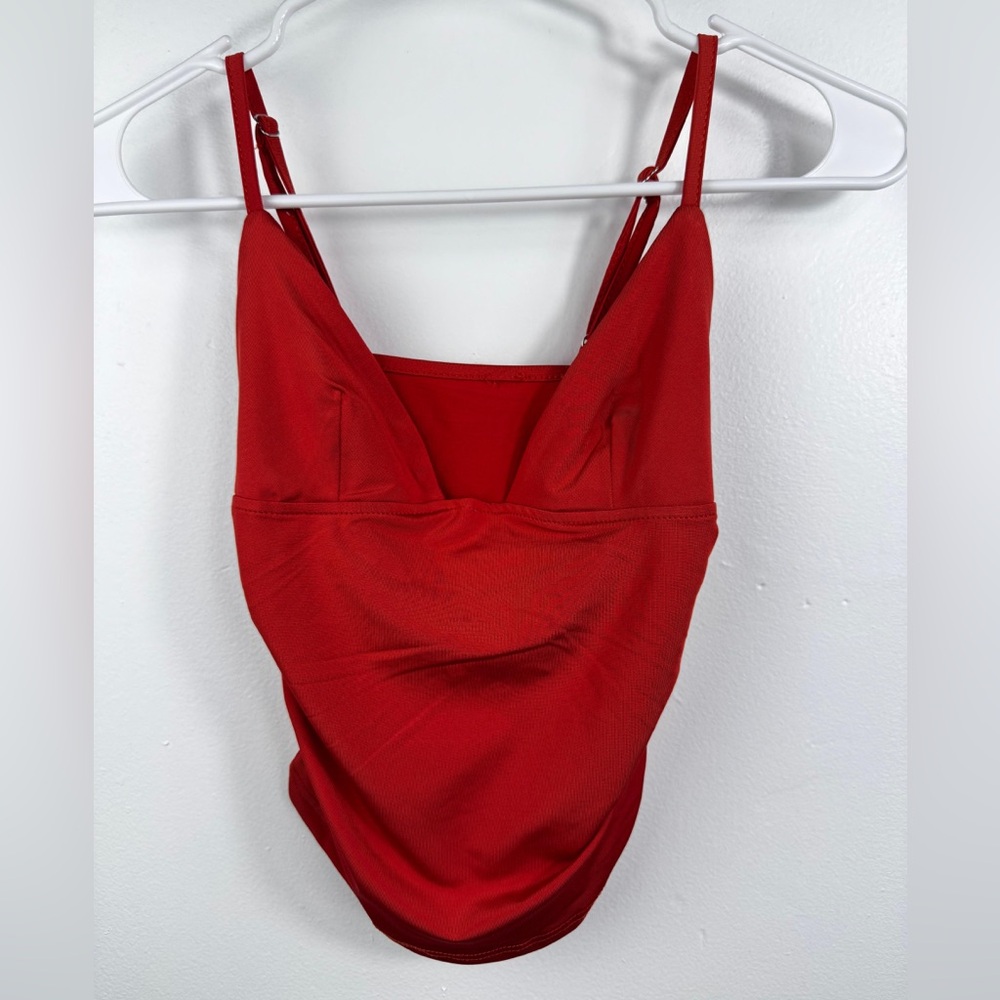 Orange Ruched Backless Cami